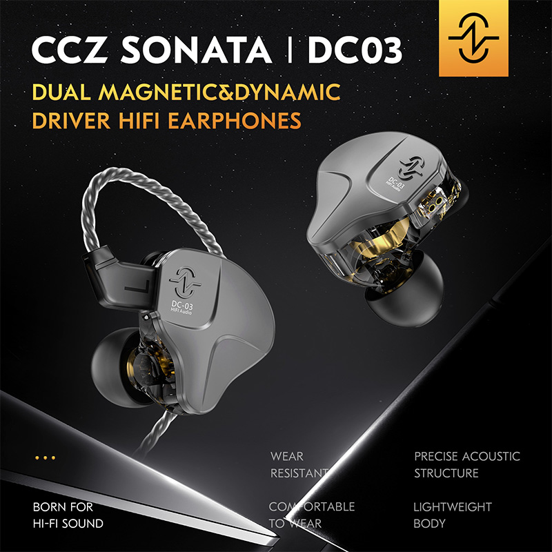 In Ear Monitors For Singers - CCZ DC03 IEM Wired Earbuds 10mm