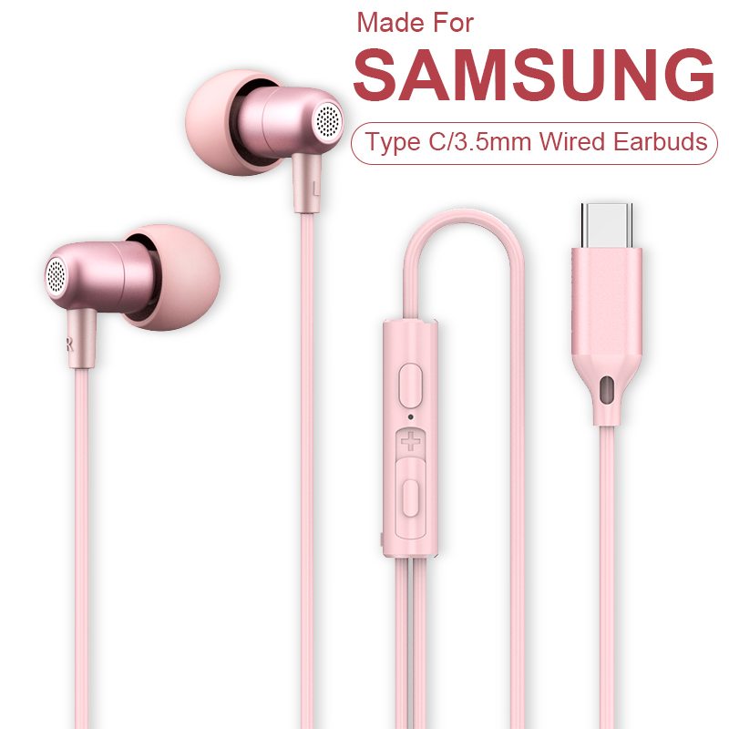 Type C Wired Earphones With Mic - For Samsung Galaxy S26 S25 S24